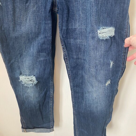 m1858 Women's Overalls Distressed Ripped Denim Dark Blue Size M - Picture 4 of 11
